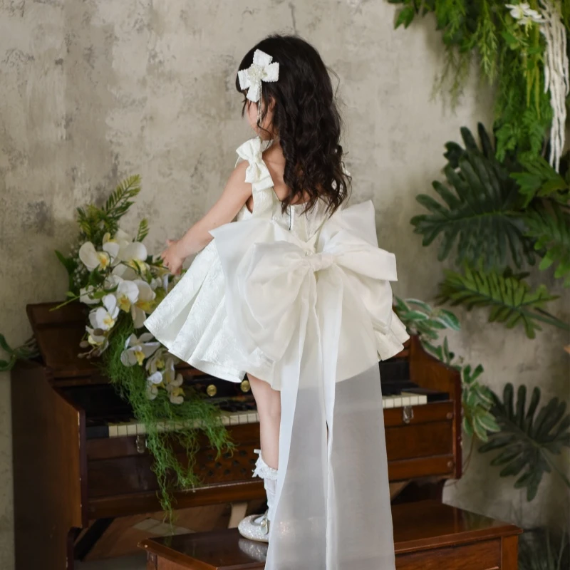 女童夏季公主裙生日宴会晚礼服优雅婚礼花童白月光蓬蓬连衣裙高定