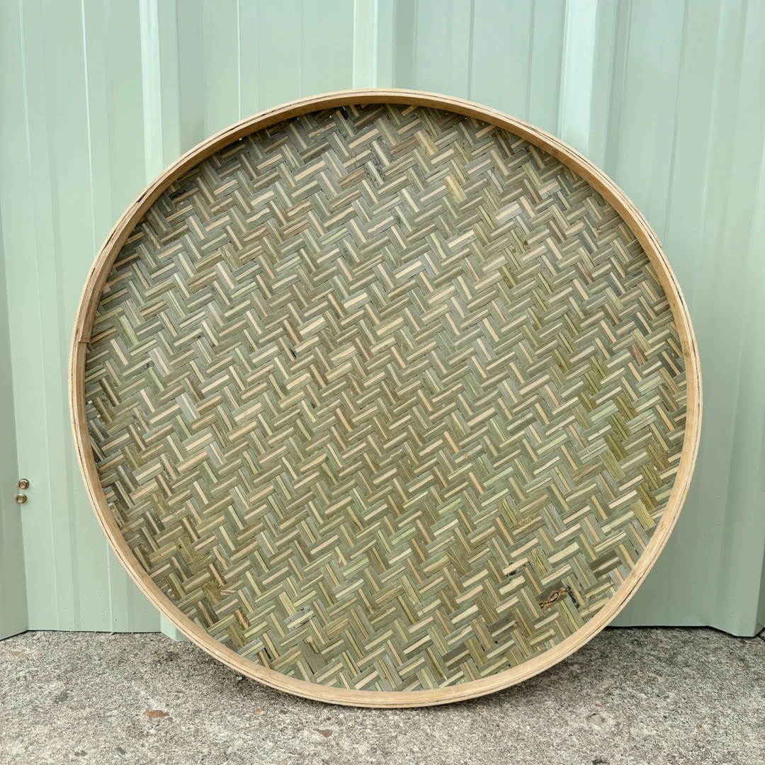 留青无孔60公分晾晒收纳竹编簸箕