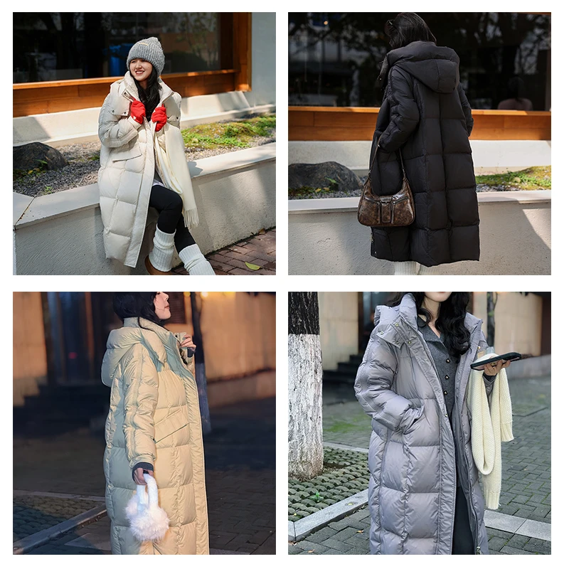 小个子定制新国标90白鸭绒2025年加厚中长款羽绒服女冬季连帽外套
