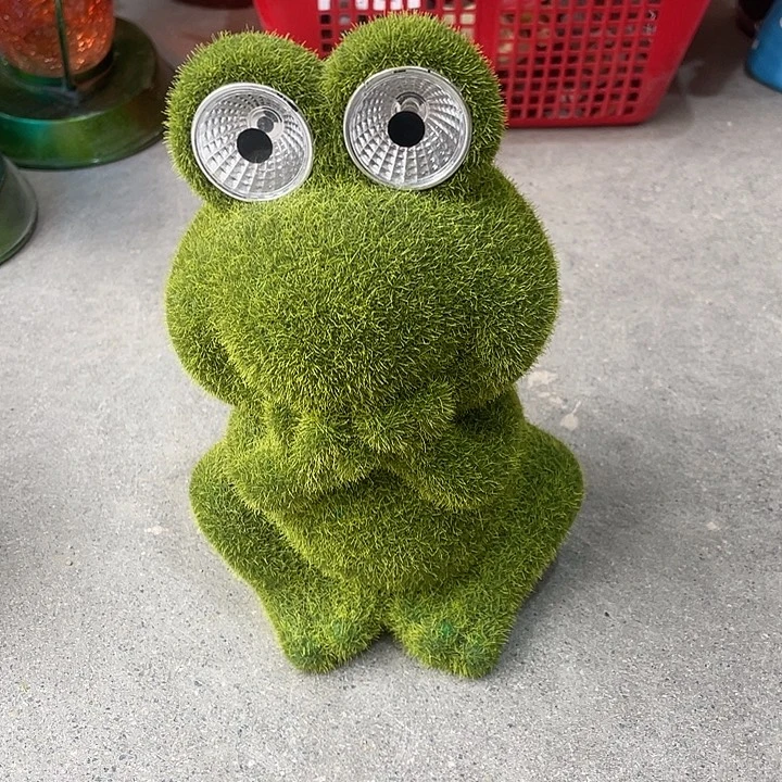 树脂植绒青蛙不亮bul