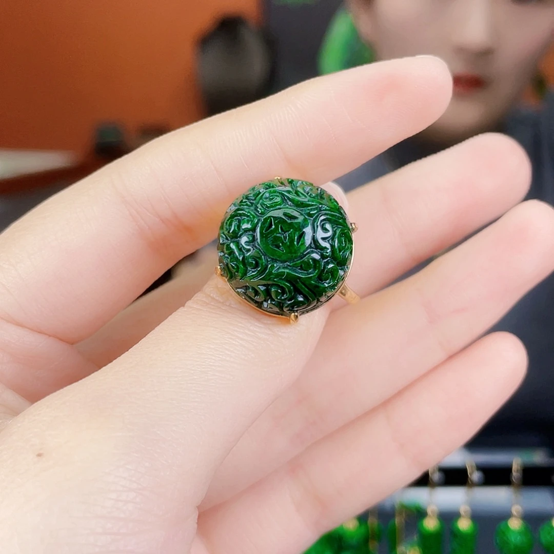 翡翠银S925镶嵌耳饰