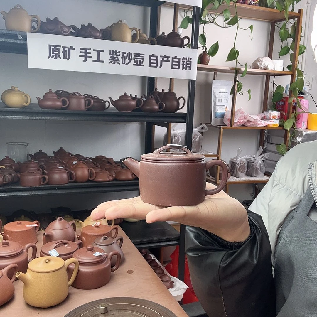 紫砂茶壶紫泥汉瓦壶