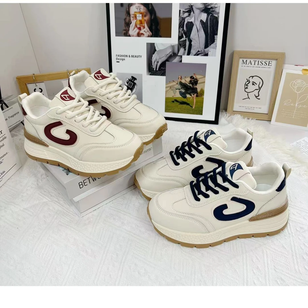 【米兰】2024新款透气春款华夫阿甘鞋女厚底百搭休闲运动鞋B8822