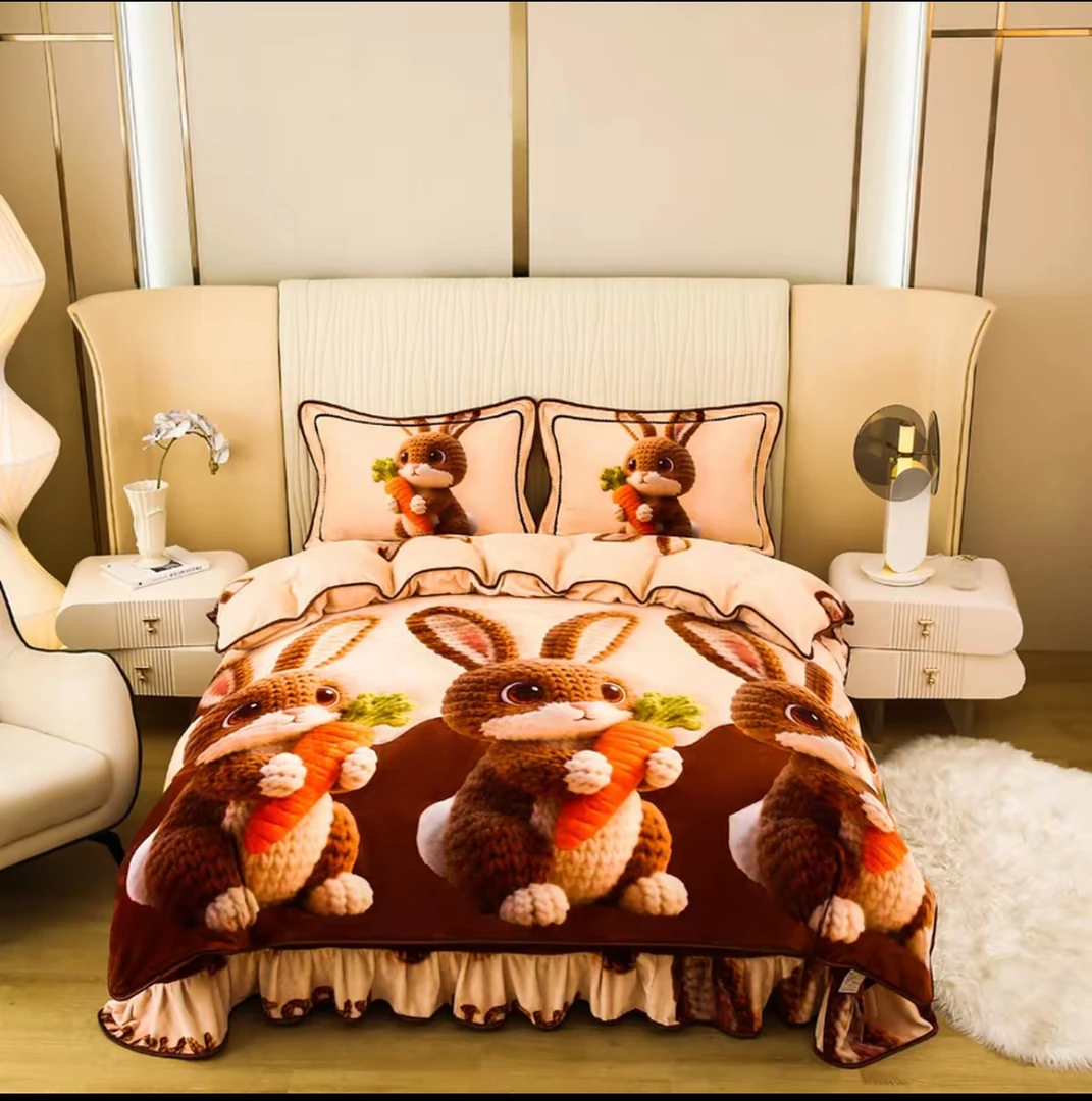 冬季加厚保暖牛奶绒四件套床上用品双面绒加绒宝宝绒不跑被抗静电