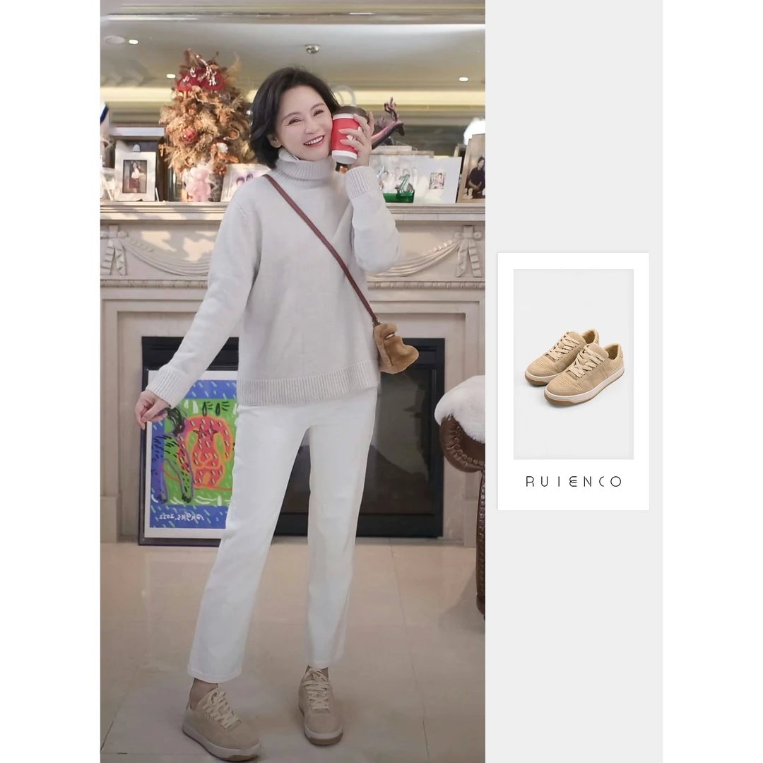 我是摩羯P家运动鞋高丝光牛反绒羊皮韩国网布双色橡胶大底鞋子