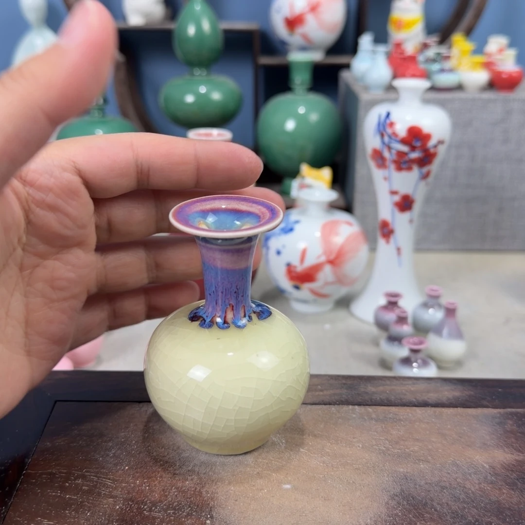 陶瓷手工小花器摆件