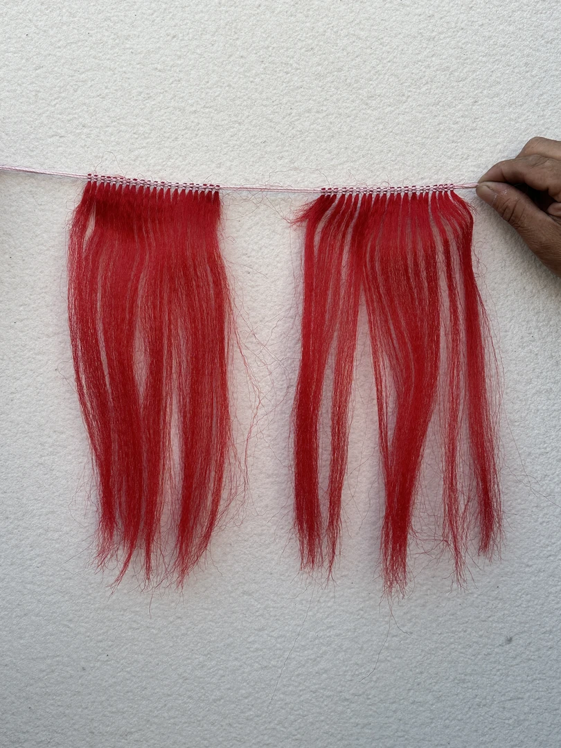 纯马尾红缨武术长缨表演用真马尾缨子