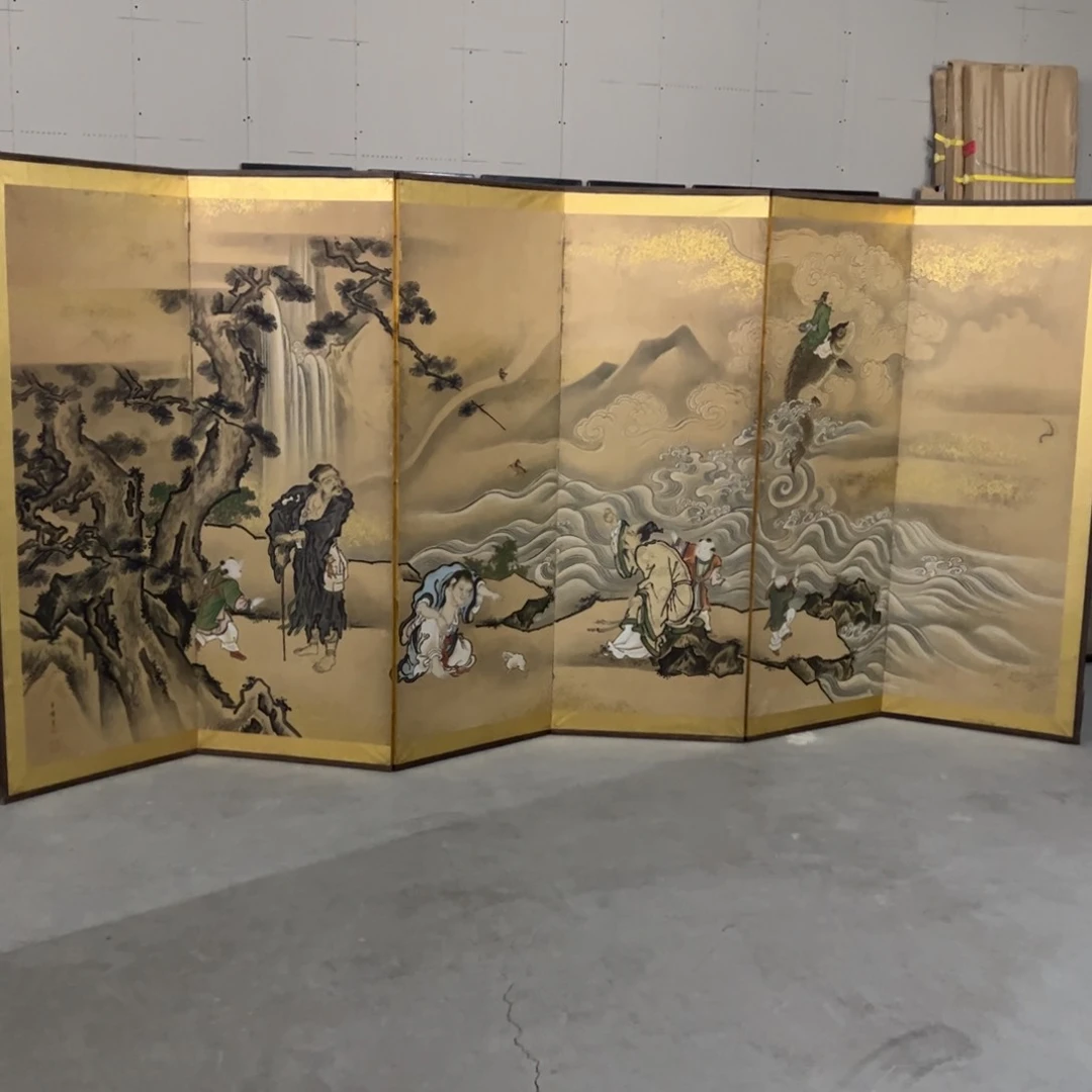 绘画屏风框画茶空间设计