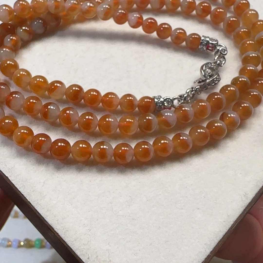 翡翠未镶嵌手链卡5.3蜜糖黄鸳鸯项链