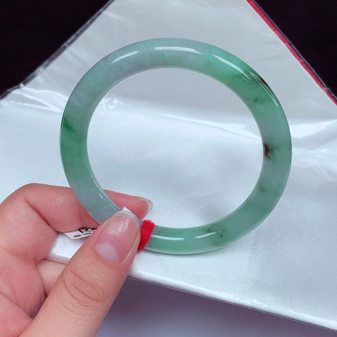 翡翠未镶嵌手镯（圆镯）美人条55