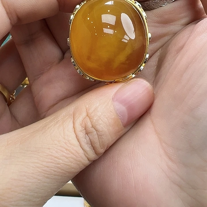 琥珀银S925镶嵌珠宝奇石用****9