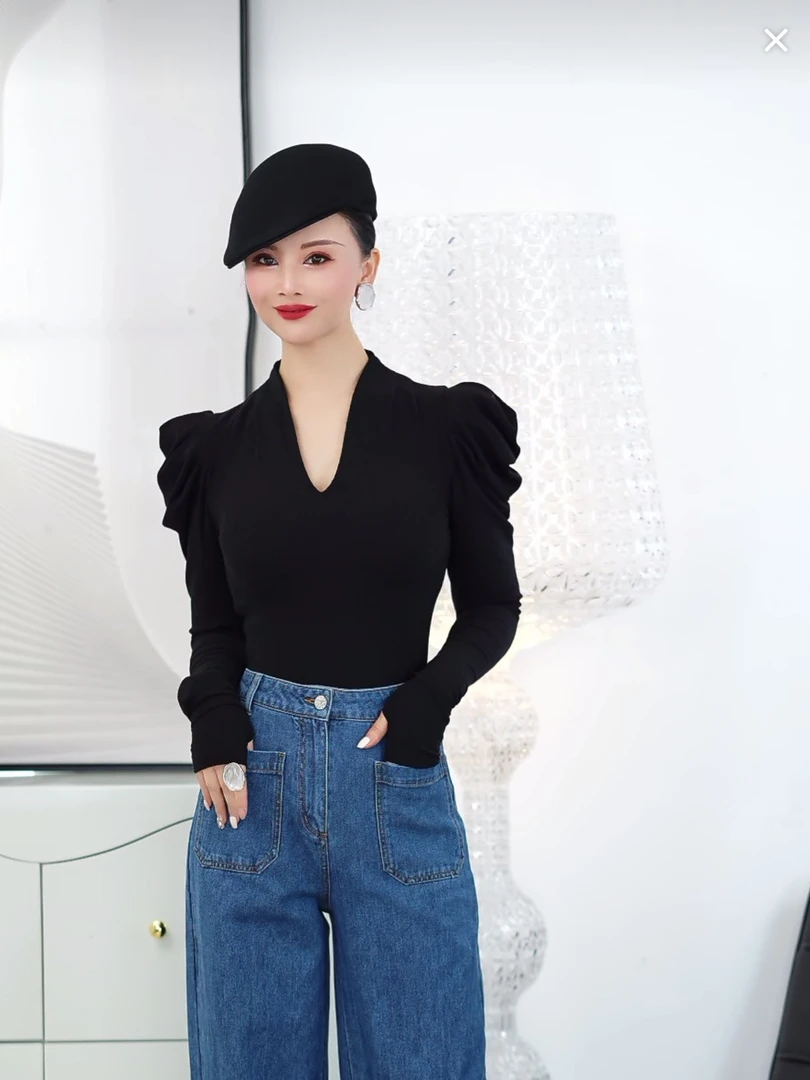 【RZ】气质女王--修身泡泡长袖上衣