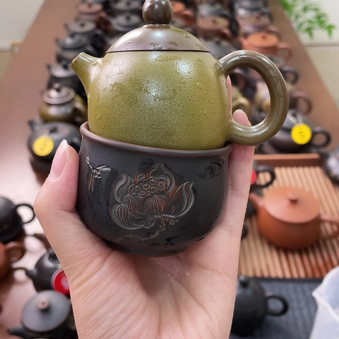 原矿紫红陶土泥龙蛋