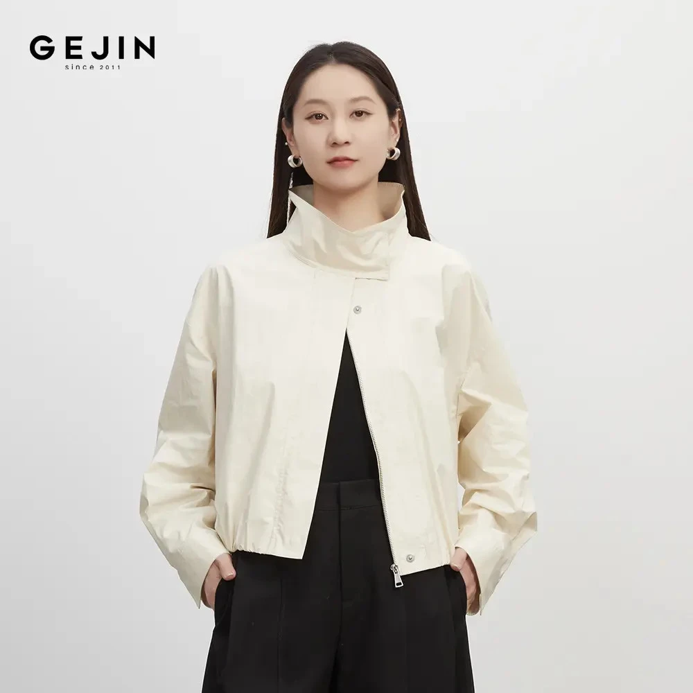 GEJIN/歌锦秋季经典夹克设计花苞下摆休闲时尚百搭外套9322570373