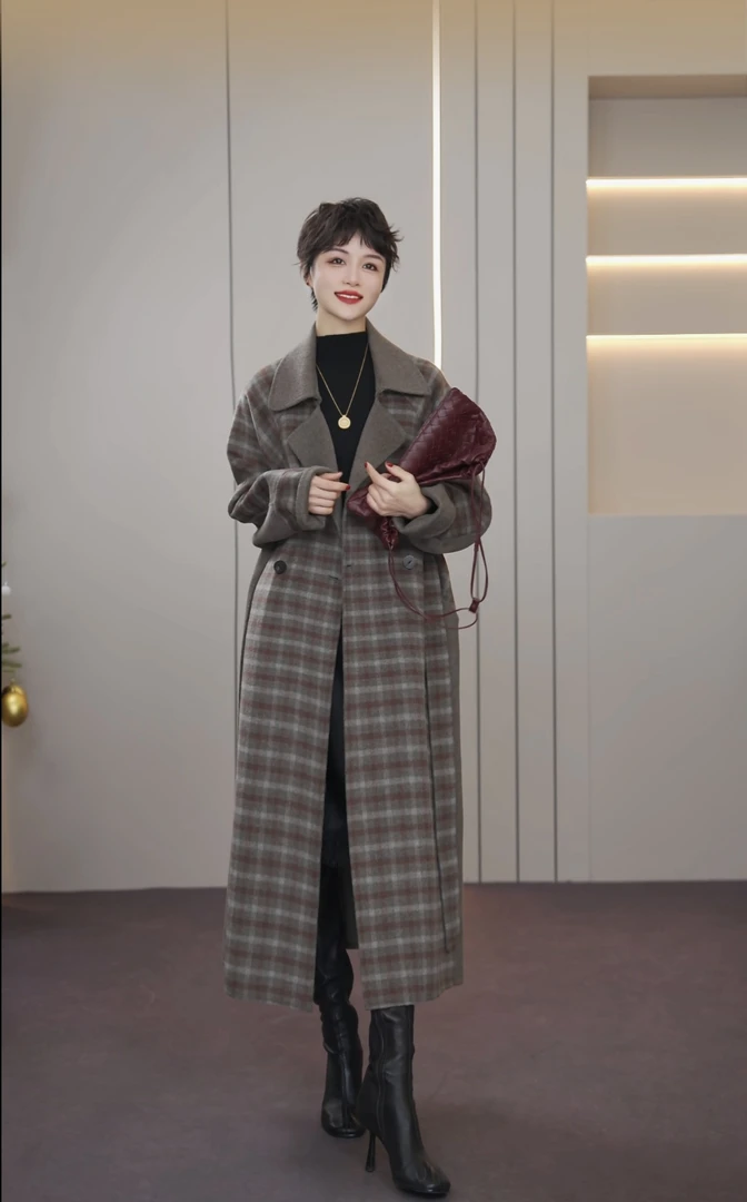 ［活力满满］秋冬新款休闲时尚宽松版西装领气质显瘦大衣