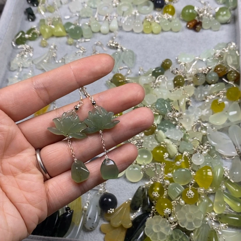 【闪购商品】未镶嵌蛇纹石玉挂件耳饰耳环项链