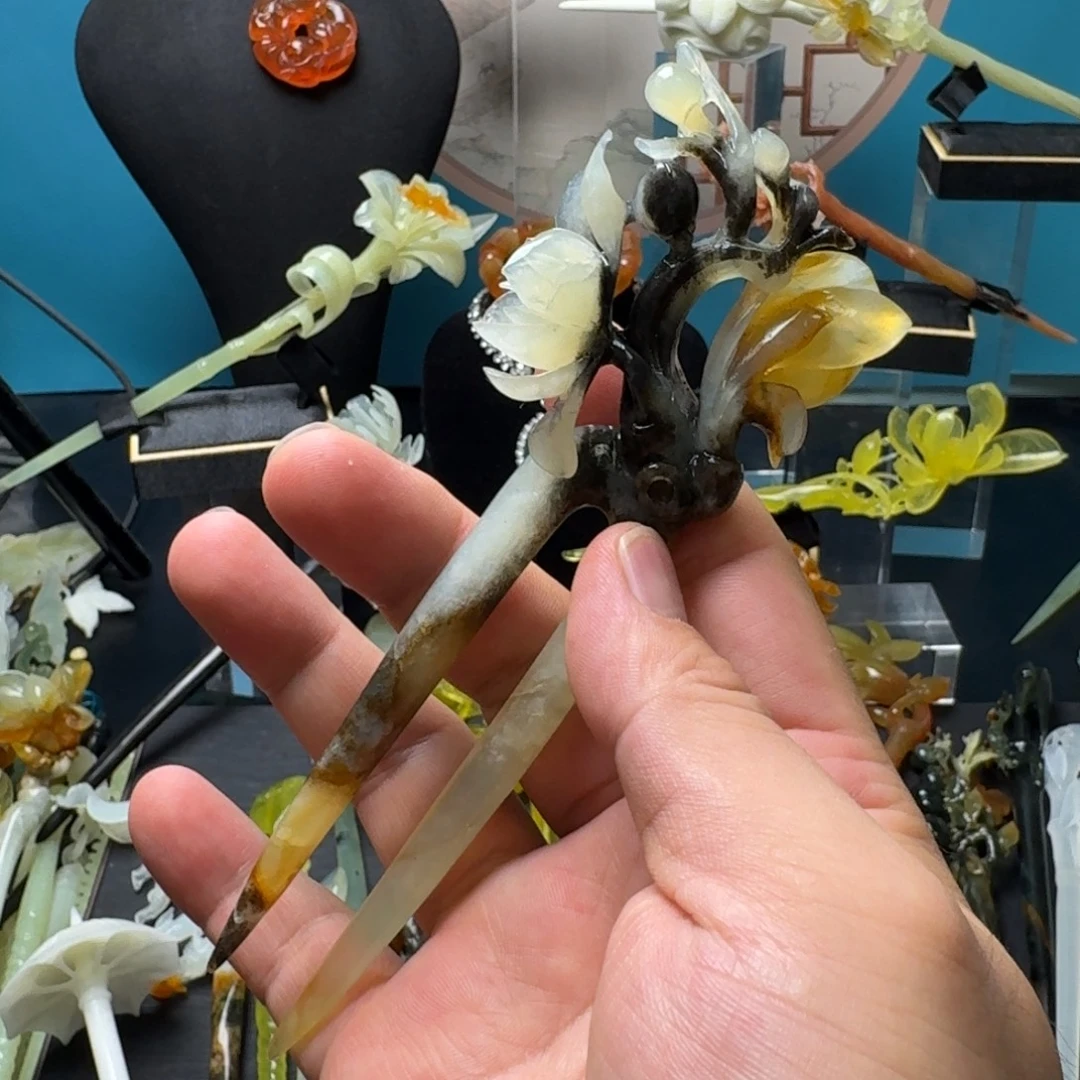 蛇纹石玉未镶嵌发饰