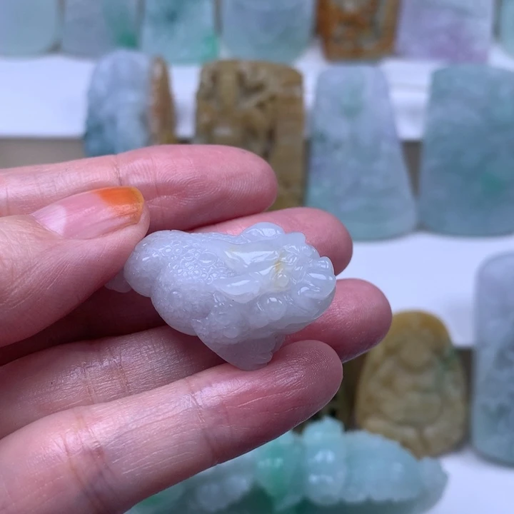 定制翡翠未镶嵌挂件金禅挂件