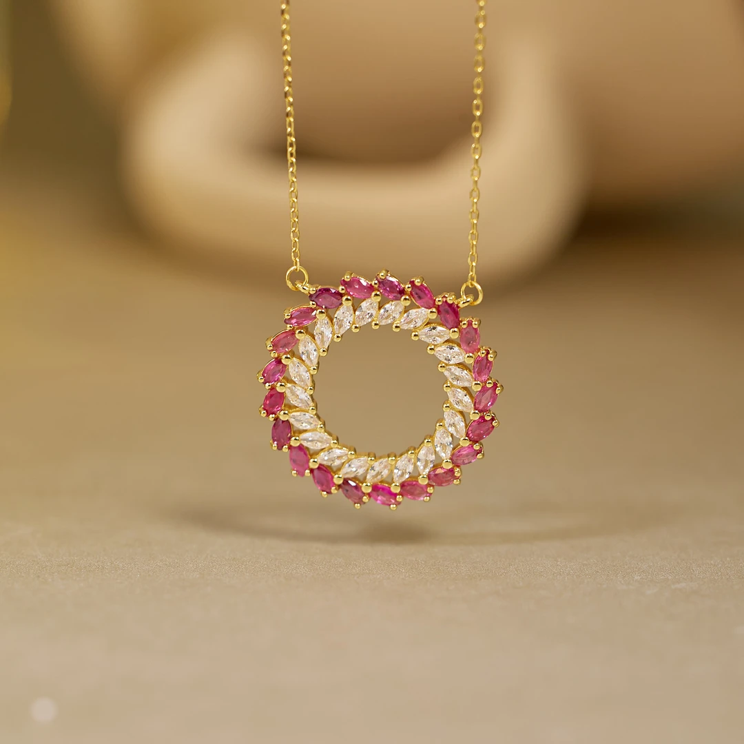 【歪歪】红宝石花边项链（多样性发一）XB-J3488