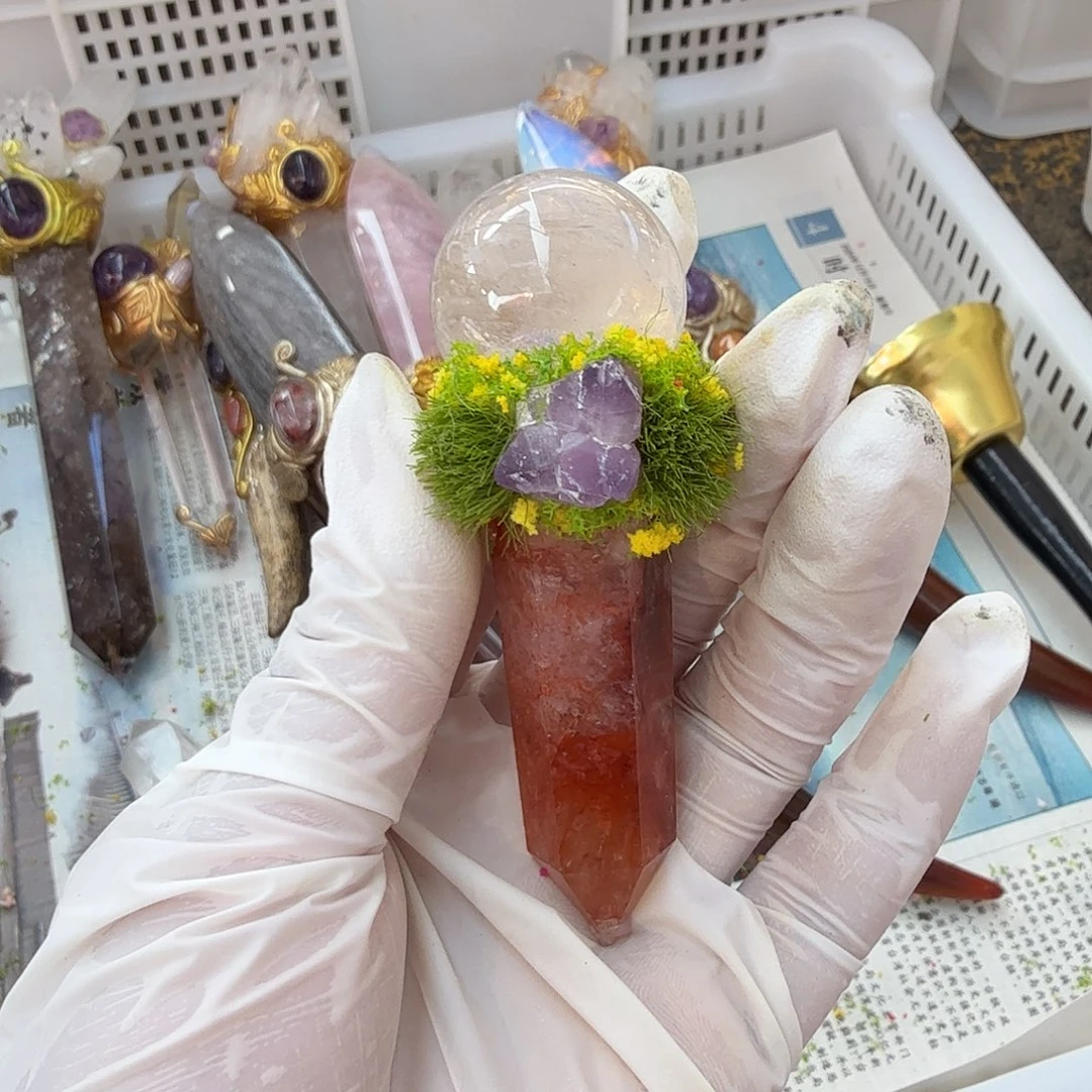 水晶手链22K金镶嵌白水