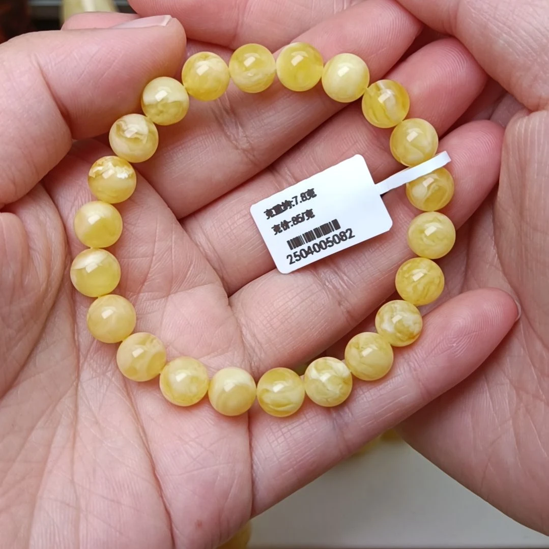 未镶嵌蜜蜡手链8圆珠