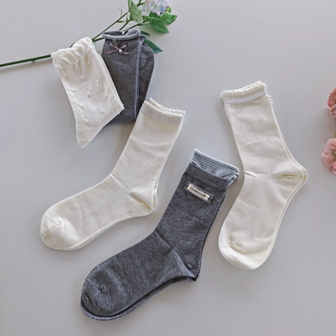 25101#福利款品牌2025新款长款舒适薄款袜子随机五件装