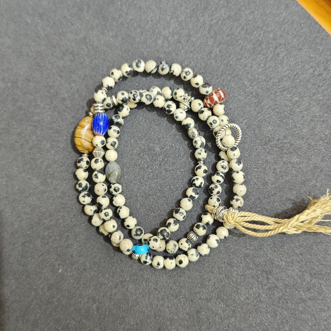 斑点石三圈多宝手串0002