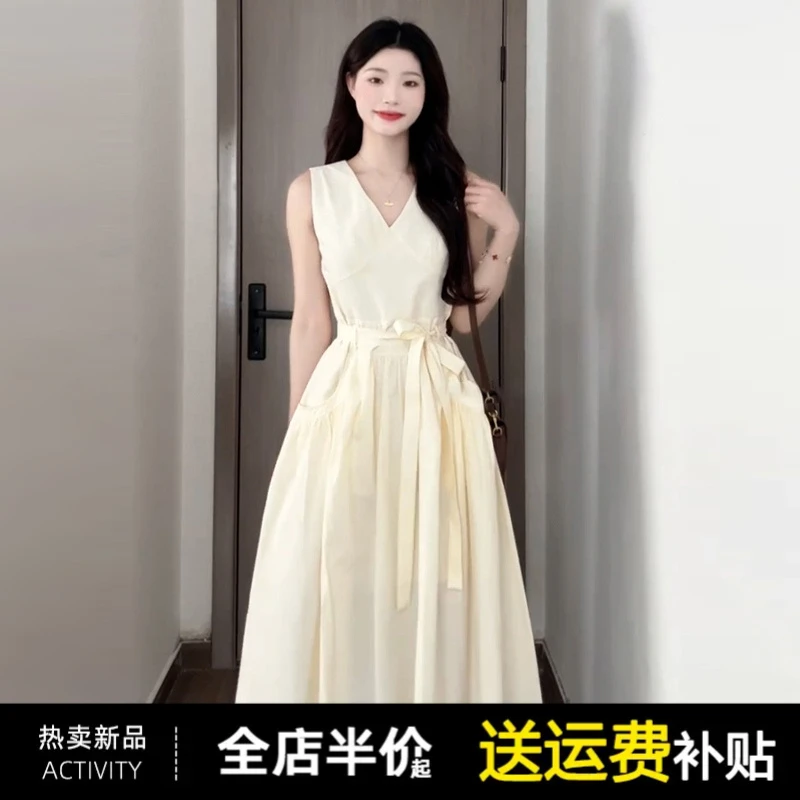 夏日巨好看的减龄无袖连衣裙子女装夏季2025新款长裙今年流行爆款