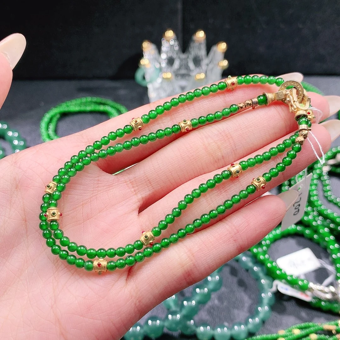 翡翠未镶嵌手串项链