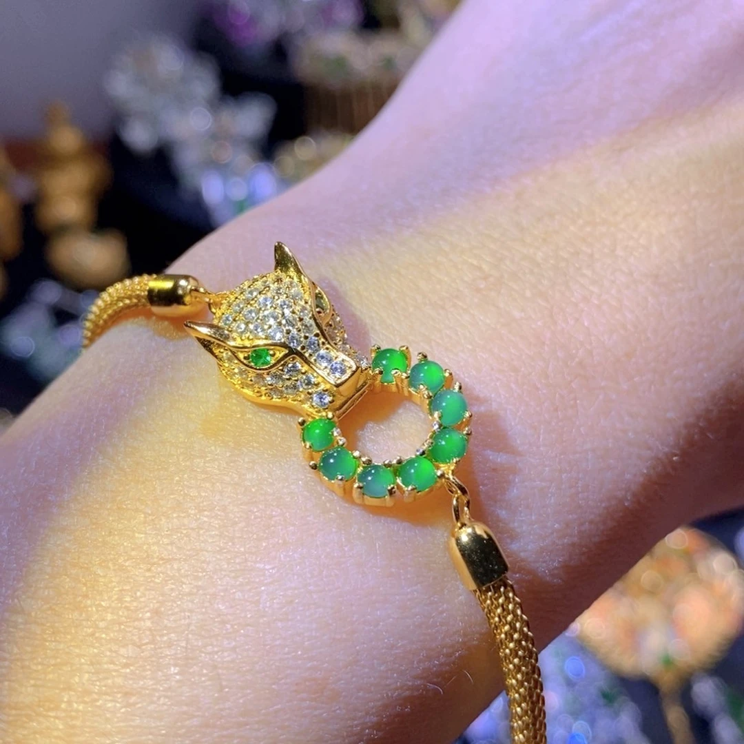 翡翠银S925镶嵌颈饰天然翡翠