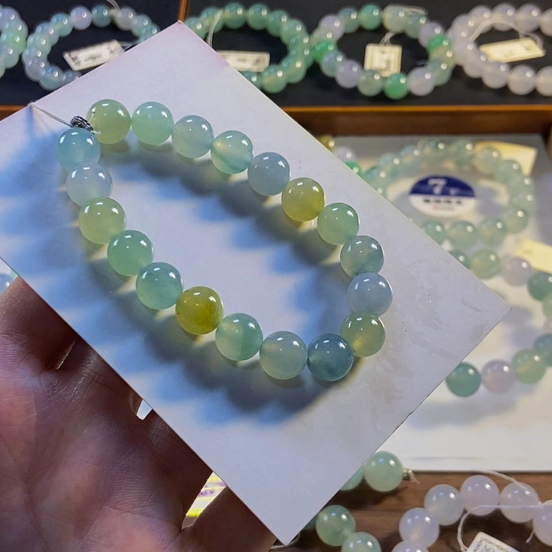 定制翡翠未镶嵌翡翠手串卡9.8