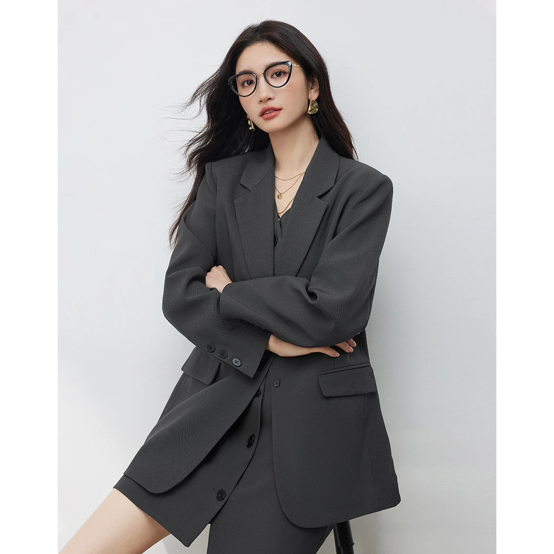 【商场同款】朗文斯汀宽松气质纯色西装外套DTYO5101A03183