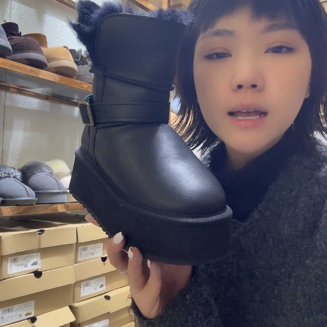 38码黑色雪地靴的大棉