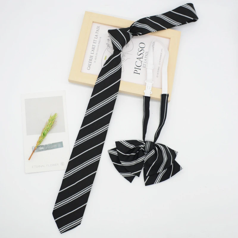 韩版短款JK领带校服日系条纹黑色学生潮手打款学院风免打结制服女