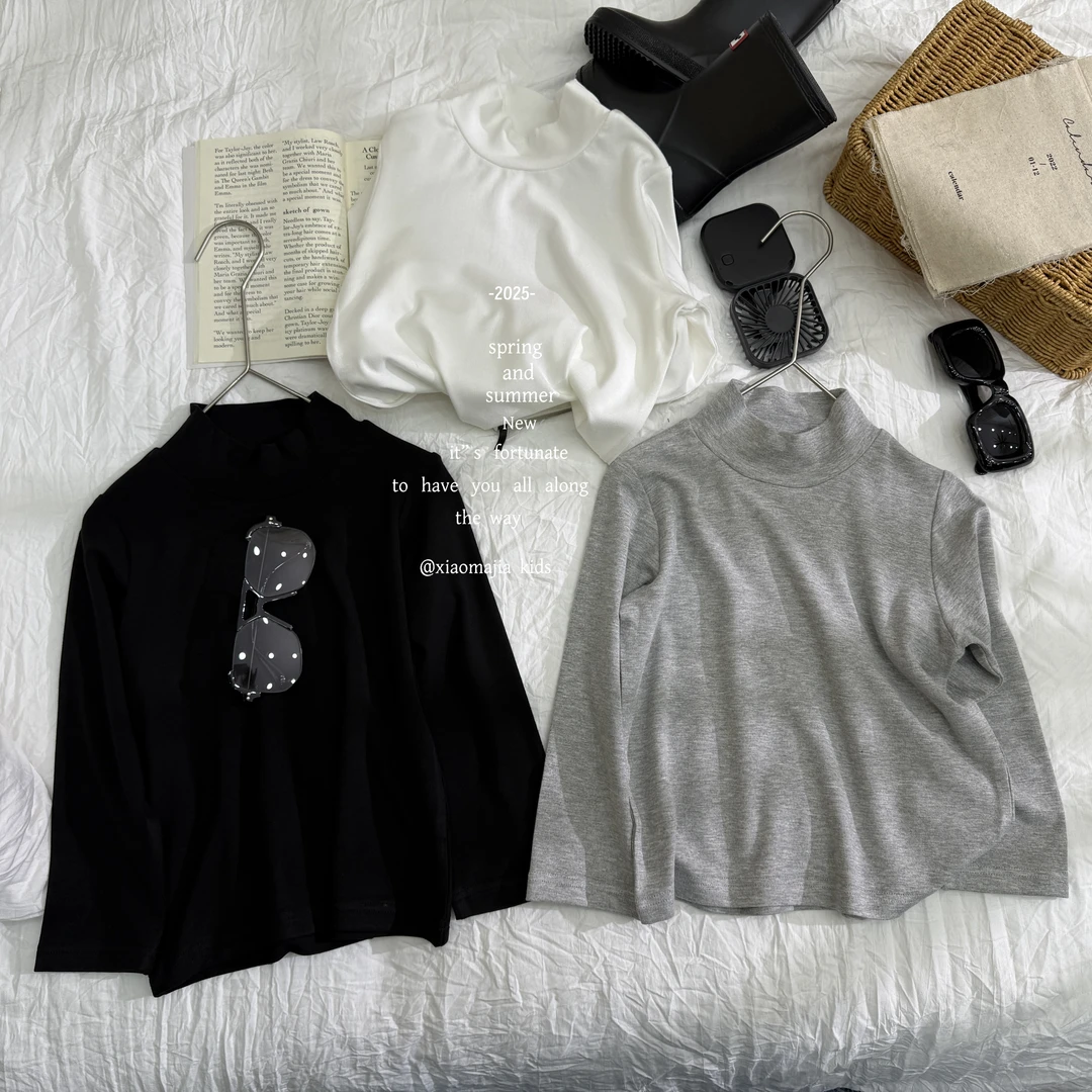 小马家2025秋款时尚卫衣D-6300纯色打底衫潮流时尚上衣宽松百搭