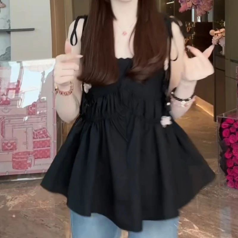 【晚风吟】新款夏季休闲百搭小清新时尚吊带上衣LK2502961