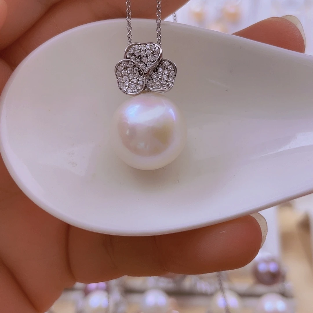 吊坠(赠链)银S925镶嵌淡水珍珠