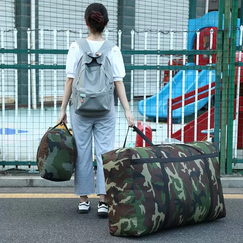 加厚加大迷彩军绿搬家袋宿舍收纳袋棉被收纳防尘袋尺寸60*50*45