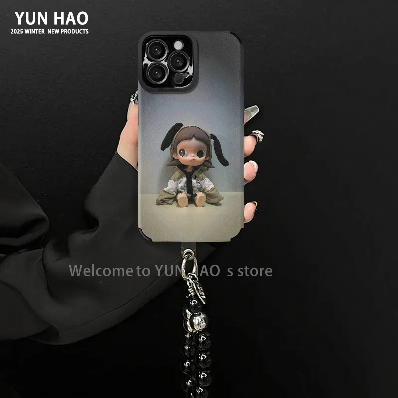 女孩适用苹果17vivo华为oppo小米15瞳眼全包小羊皮手机壳女款