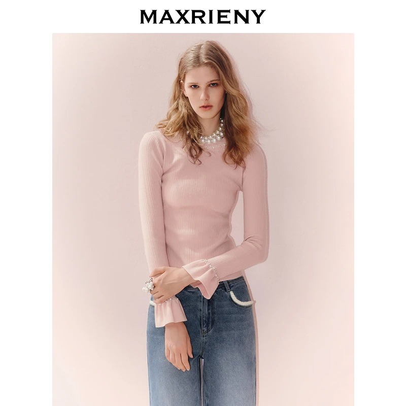 【芊芊专属】MAXRIENY套头毛针织衫25秋款收腰内搭上衣打底衫女
