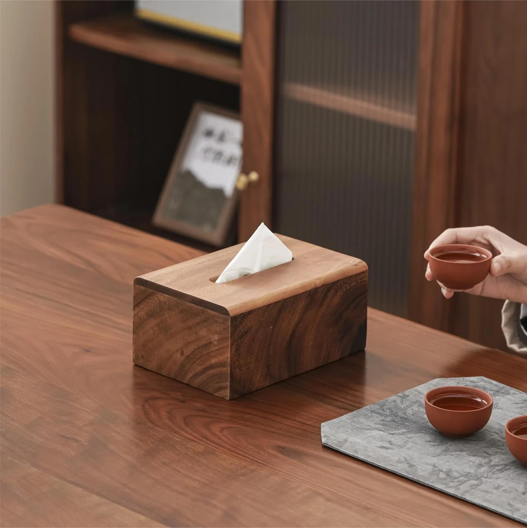 胡桃木长方形纸巾盒13*19*9（wg03）