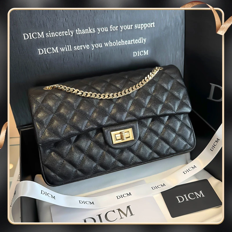 DICM专柜正品奢侈品女包小香风链条单肩斜挎时尚女包新款真皮女包