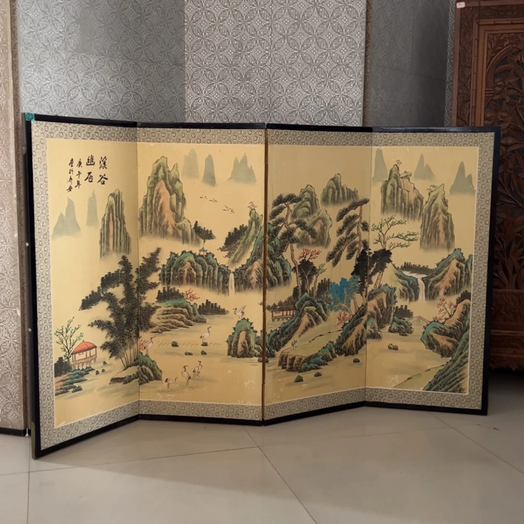 绘画屏风框画茶空间设计