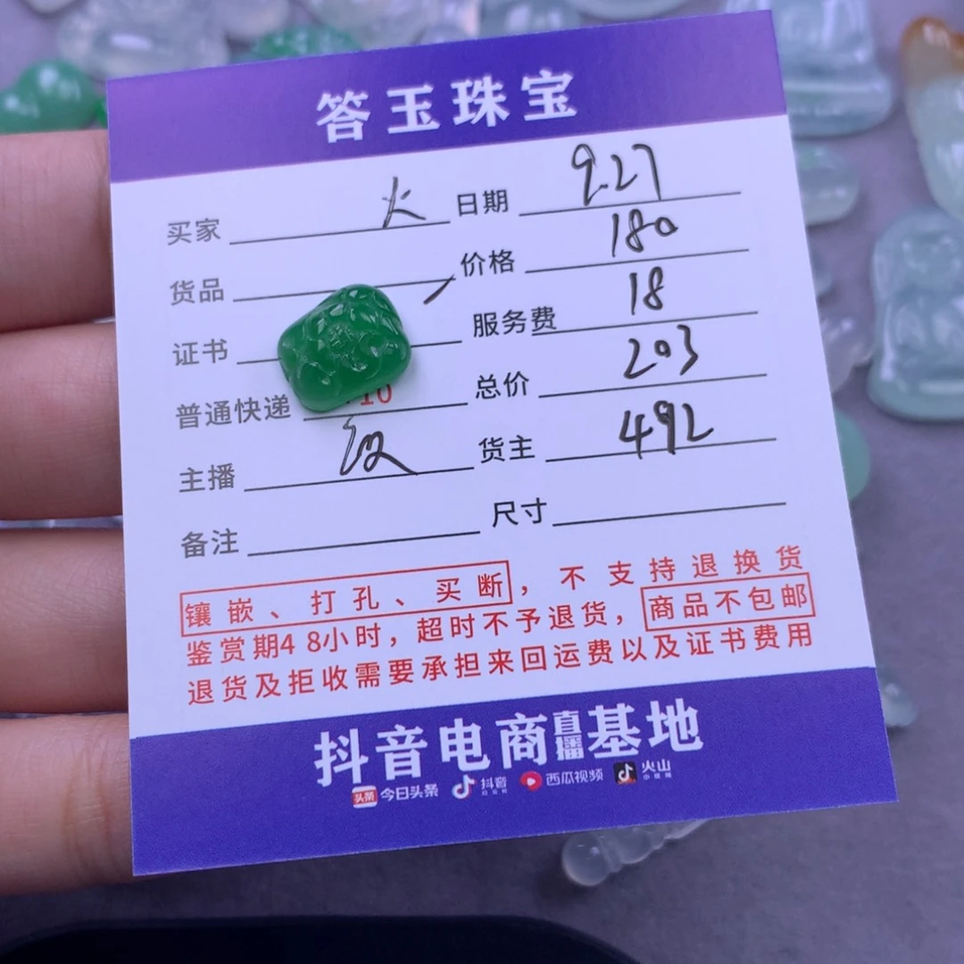 颈饰未镶嵌翡翠火*