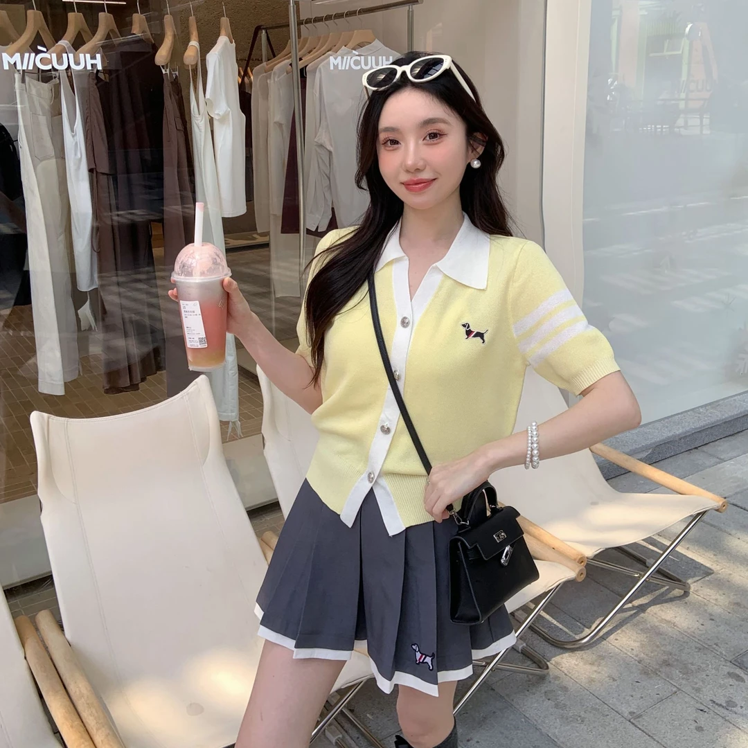 【条纹小狗】学院风韩系减龄TB针织衫