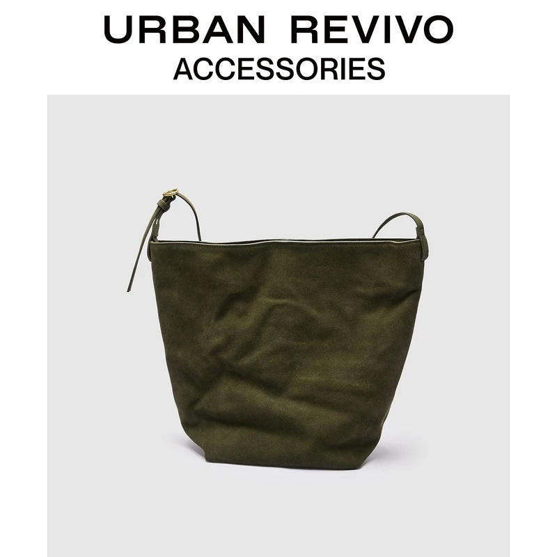 URBAN REVIVO2025秋季新款女士简约真皮单肩斜挎包UABB50003