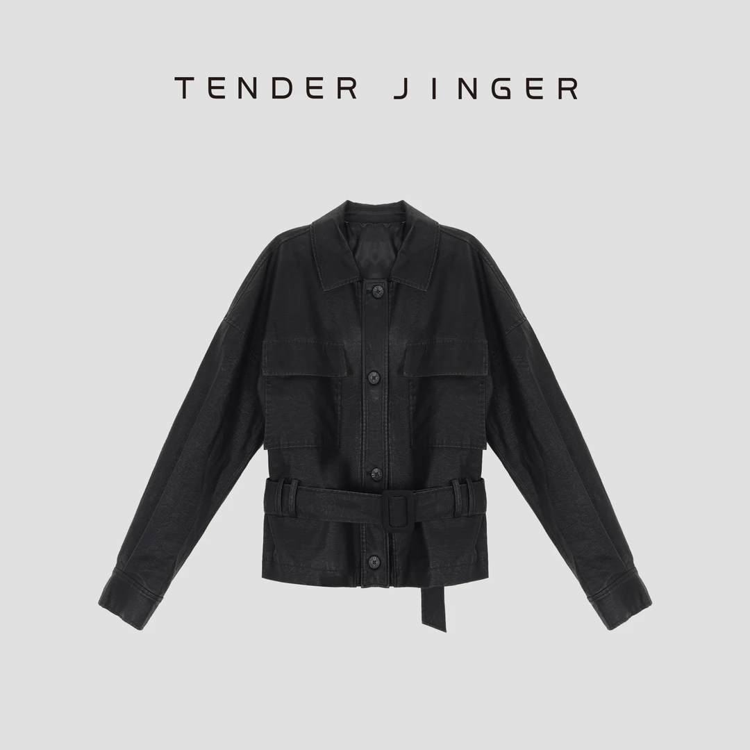 Tender Jinger【黑标】｜线下专供 复古风系带夹克外套T53WM30747