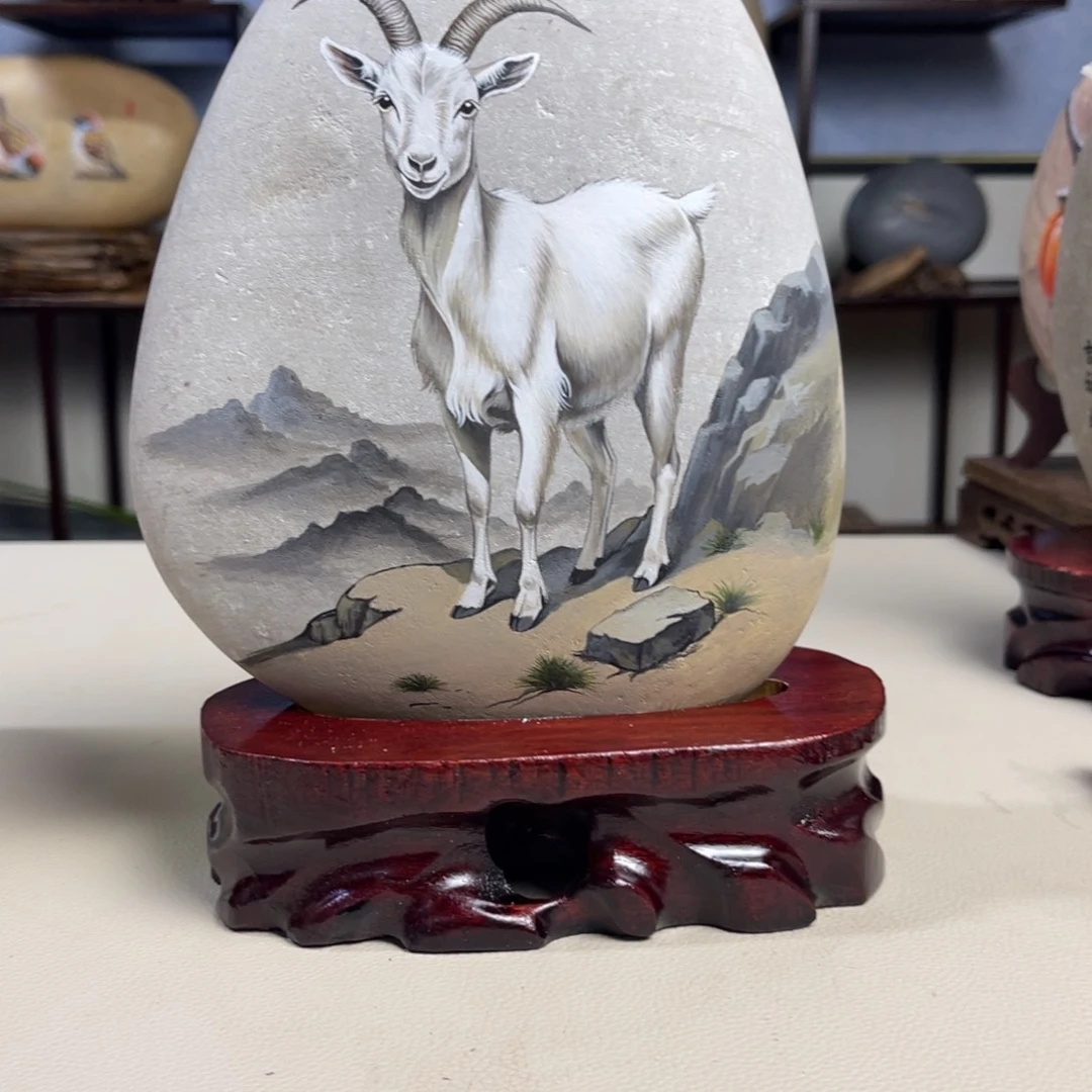 石材羊作品摆件的