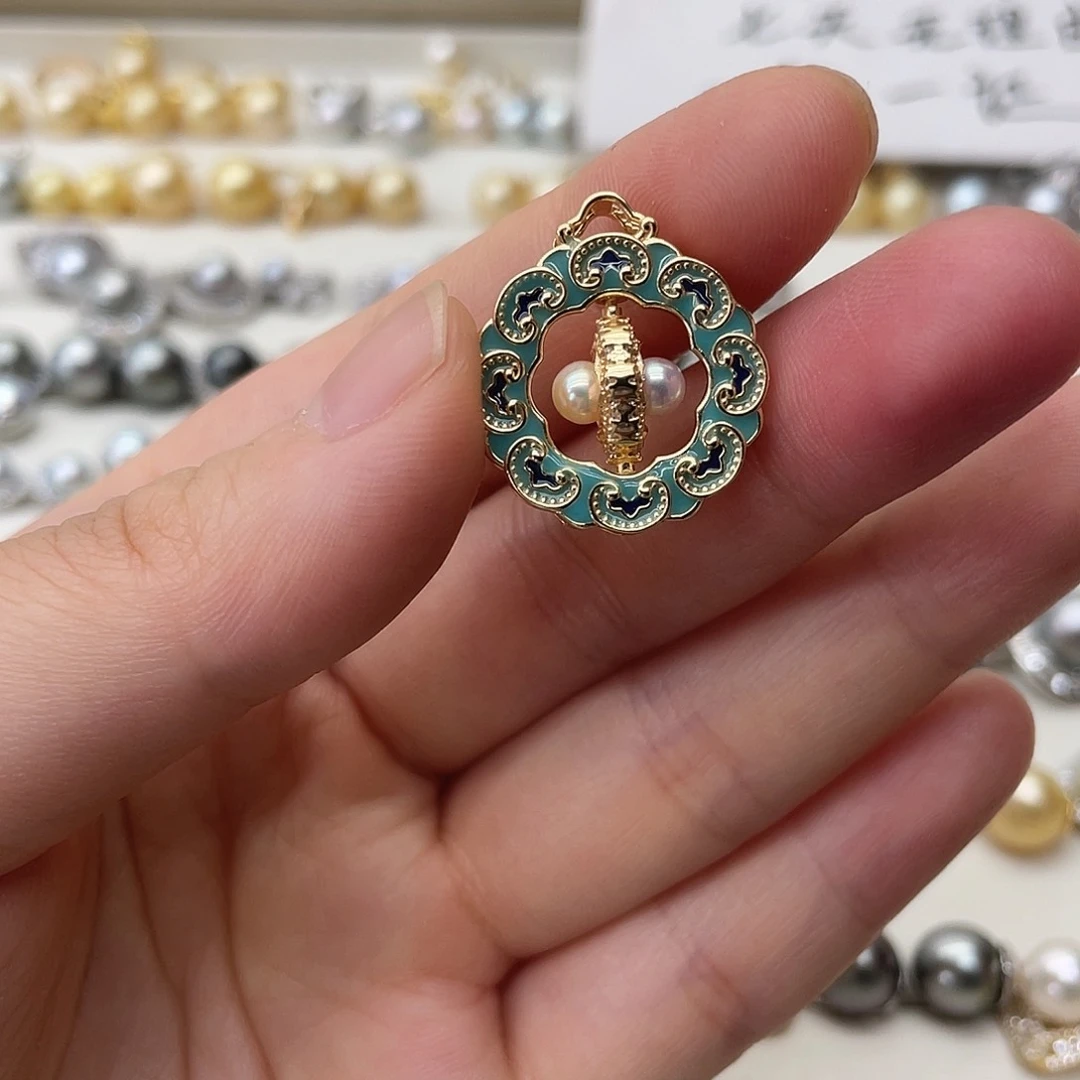 海水珍珠银S925镶嵌吊坠(不含链)