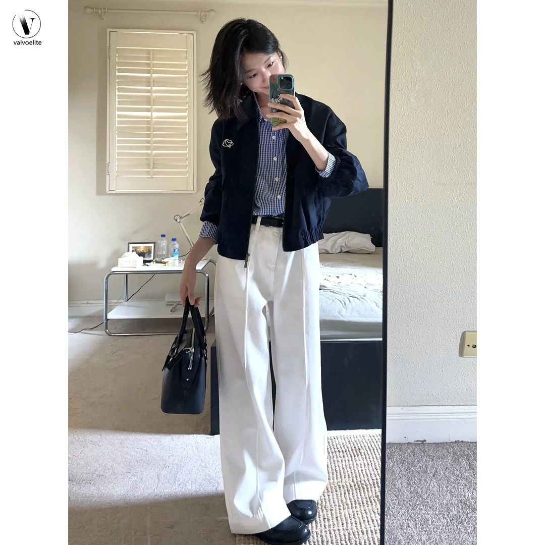 VALVOELITE早秋小个子韩系工装风短款夹克外套女新款外搭休闲上衣